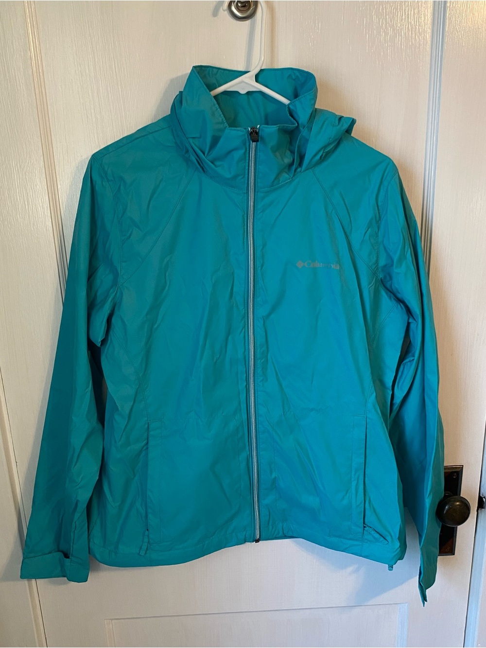 Blue Columbia windbreaker